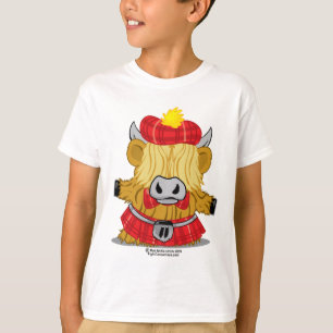 Camiseta Kilt do vermelho da vaca das montanhas