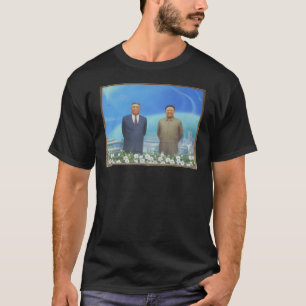 Camiseta Kim Il-Sung &Amp; Kim Jong-Il Retrato, Coreia do N