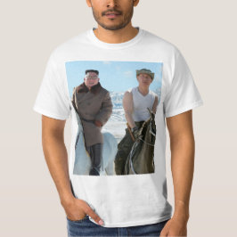 Camiseta Kim Jong Un e Putin a cavalo