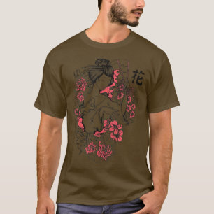 Camiseta Kimono Geisha Mulher Asiática Onda Japonesa Vintag