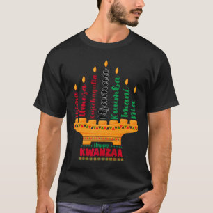 Camiseta Kinara Sete Velas Princípios De Kwanzaa Happy K