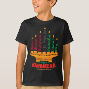 Camiseta Kinara Sete Velas Princípios De Kwanzaa Happy K