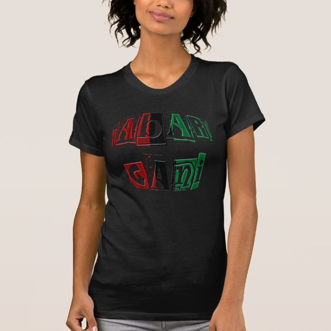 Camiseta Kinara Striped Colors Text Habari Gani Kwanzaa (Frente)