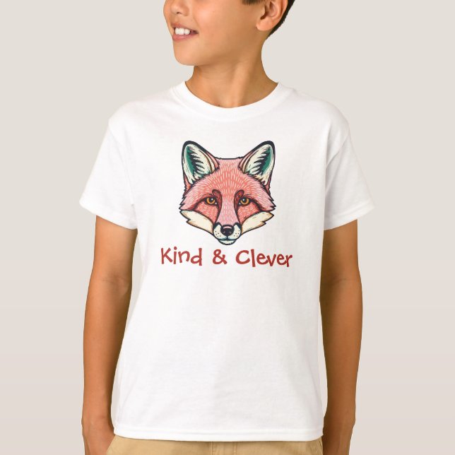Camiseta Kind and clever fox customizable Kids T-Shirt  (Frente)
