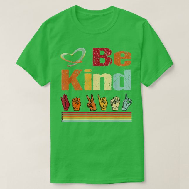 Camiseta Kind Love Asl Sign Language Nonverbal Teacher Stud (Frente do Design)