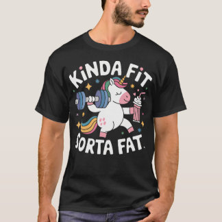 Camiseta Kinda Fit Sorta Fat Funny Gym Body Cute Bear
