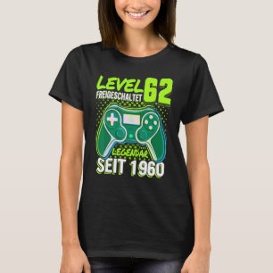 Camiseta Kinder Nível 62 Jahre Geburtstags Junge Gamer 1960