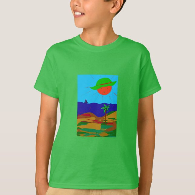 Camiseta Kinder Shirt mit Sonnen und Meer Design (Frente)