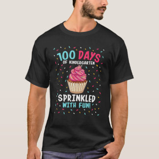 Camiseta Kindergarten 100 Days Of School Girls Sprinkled Fu