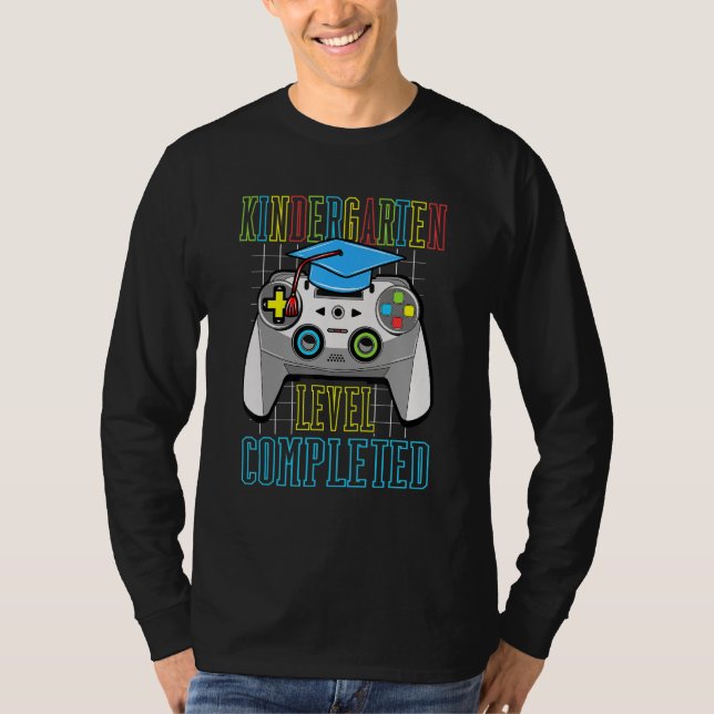 Camiseta Kindergarten Graduation Level Completed Gamer Kids (Frente)