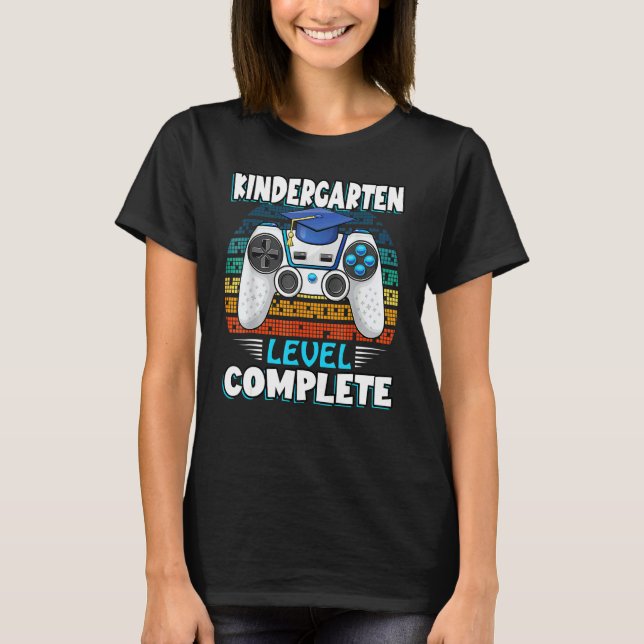 Camiseta Kindergarten Level Complete Last Day Of School Gra (Frente)
