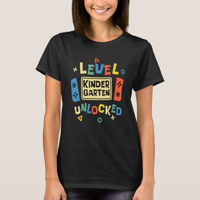 Camiseta Kindergarten Level Unlocked Video Gamer Back To Sc (Frente)