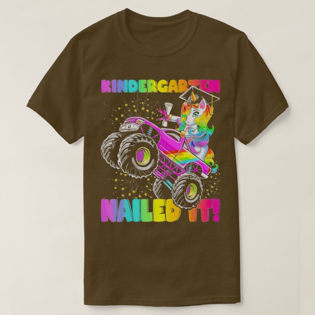 Camiseta Kindergarten Nailed It Unicorn Monster Truck 2 (Frente do Design)