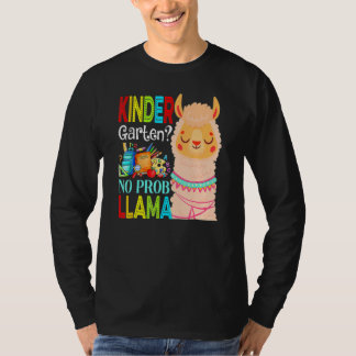 Camiseta Kindergarten No Prob Llama Back To School First Da