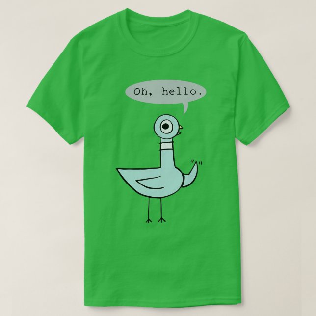 Camiseta Kindergarten Oh Hello Quote Changeable Pigeon Back (Frente do Design)