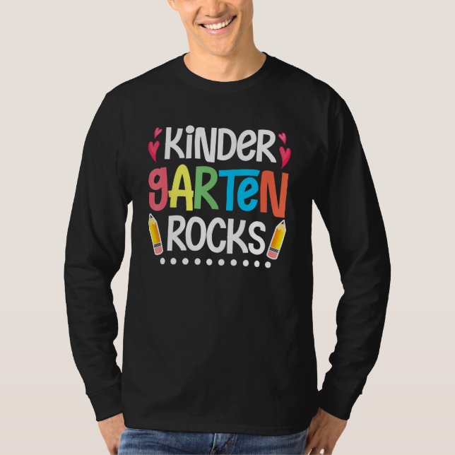 Camiseta Kindergarten Rocks Kindergarten Back To School Fir (Frente)