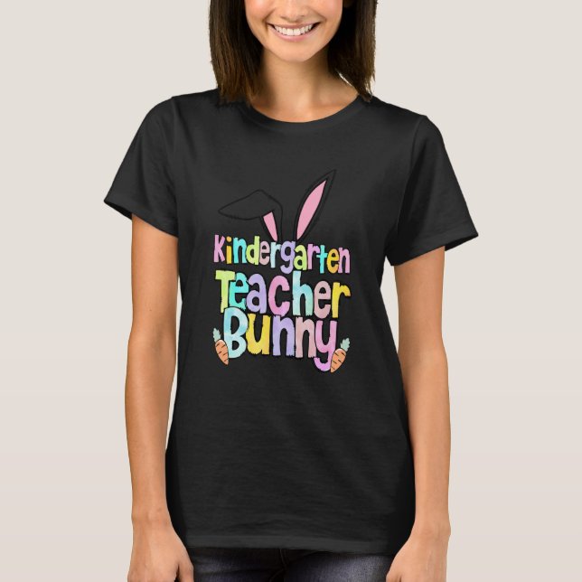 Camiseta Kindergarten Teacher Bunny One Hoppy Kindergarten  (Frente)