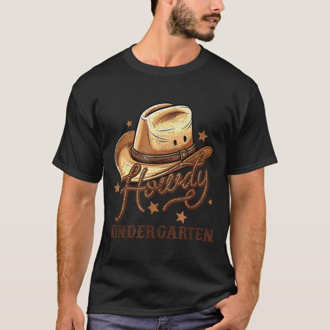 Camiseta Kindergarten Teacher Rodeo Cowboy Western Howdy Ki (Frente)