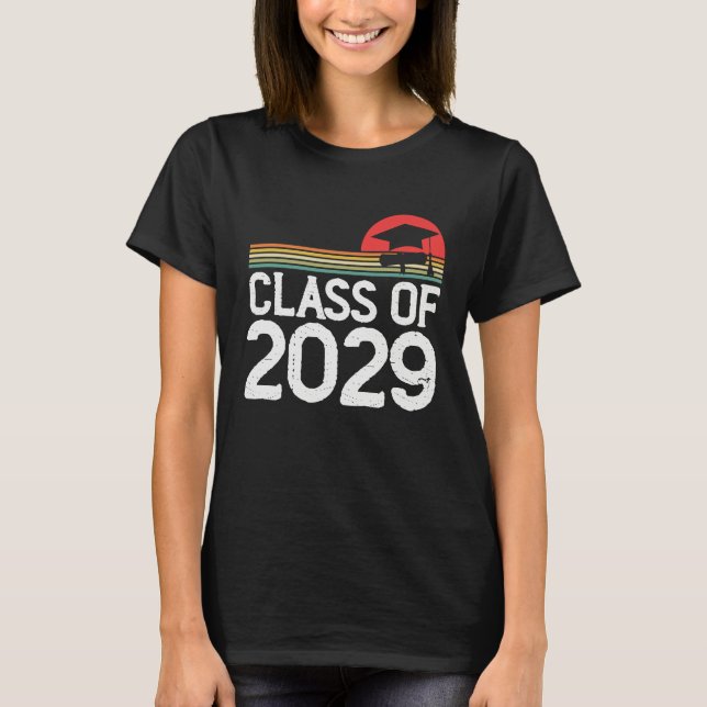 Camiseta Kindergarten To Graduation Retro Class Of 2029 Gro (Frente)
