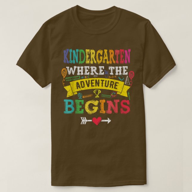 Camiseta Kindergarten Where The Adventure Begins Gift Back  (Frente do Design)