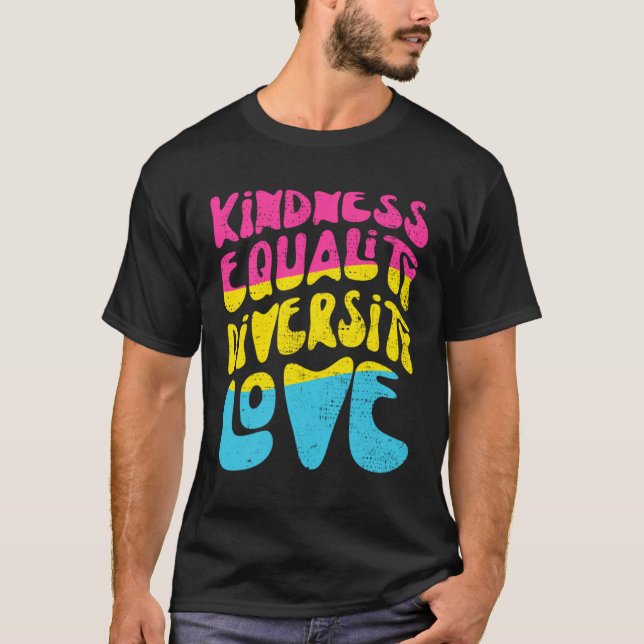 Camiseta Kindness Equality Love Pansexual (Frente)