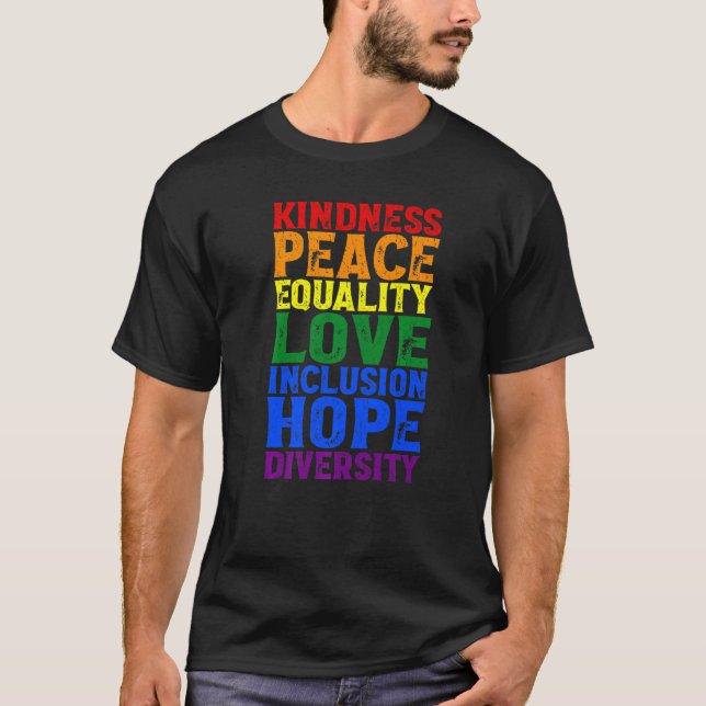 Camiseta Kindness Human Rights Peace Lgbt Gay Lesbian Right (Frente)