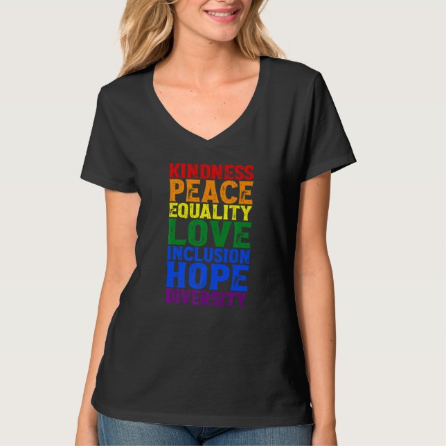 Camiseta Kindness Human Rights Peace Lgbt Gay Lesbian Right (Frente)