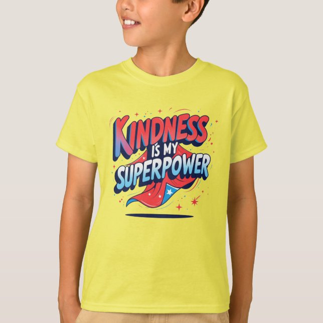 Camiseta "Kindness Is My Superpower" Boys’ T-Shirt (Frente)