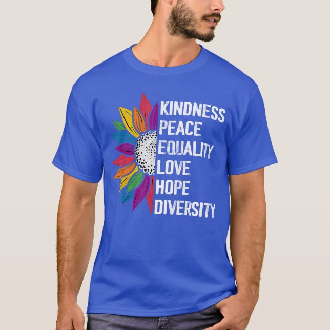 Camiseta Kindness Peace Equality Love Hope Diversity Human  (Frente)