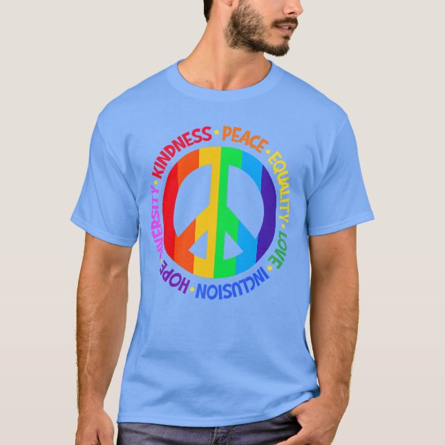 Camiseta Kindness Peace Equality Love Inclusion Hope Divers (Frente)