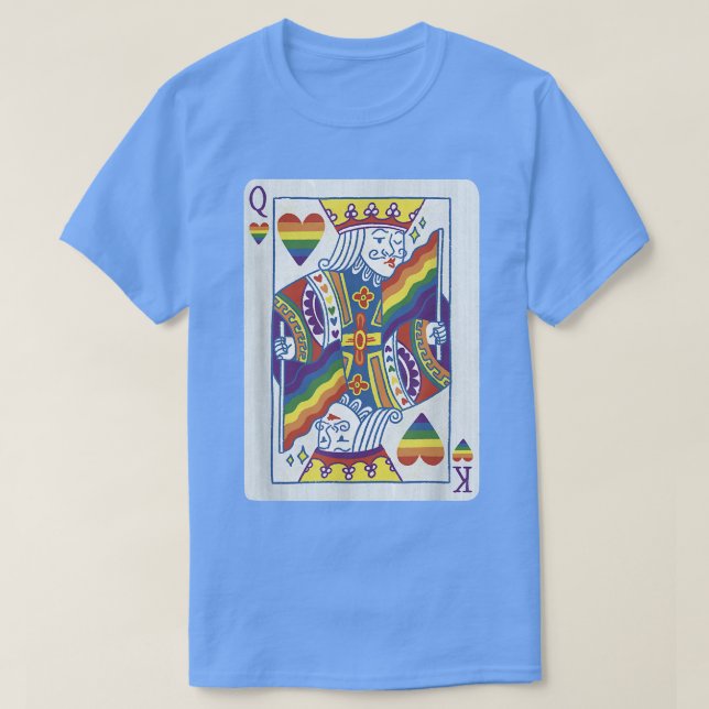 Camiseta King and Queen - Engraçado Cartão de Poker LGBTQ (Frente do Design)