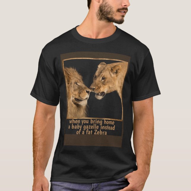 Camiseta King and Queen Lion Couple Lion and Lioness (Frente)