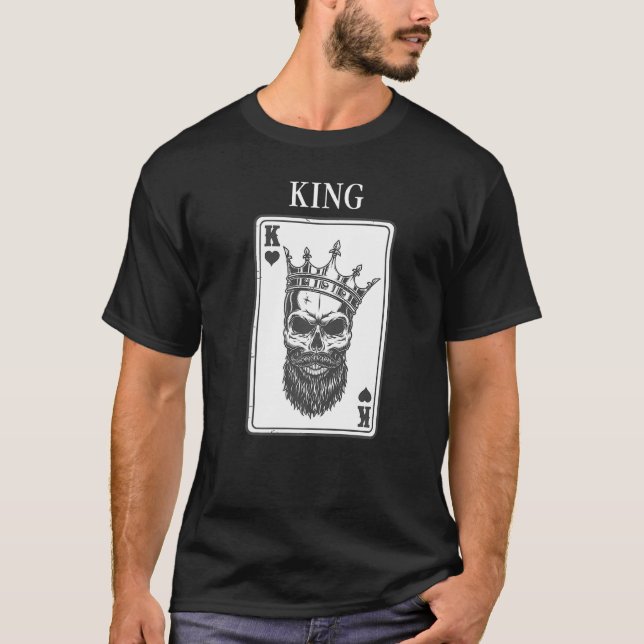 Camiseta King And Queen Skull 12 Card Hearts Flush Casal M (Frente)