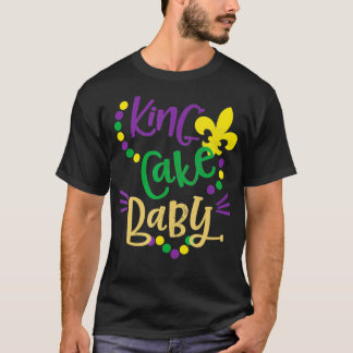Camiseta King Cake Baby Engrenado Mardi Gras Party