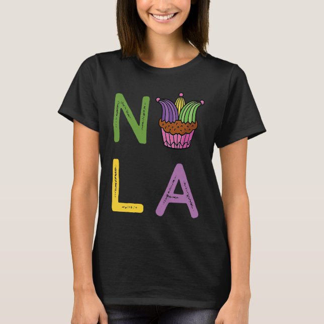 Camiseta King Cake Mardi Gras New Orleans Parade Shenanigan (Frente)