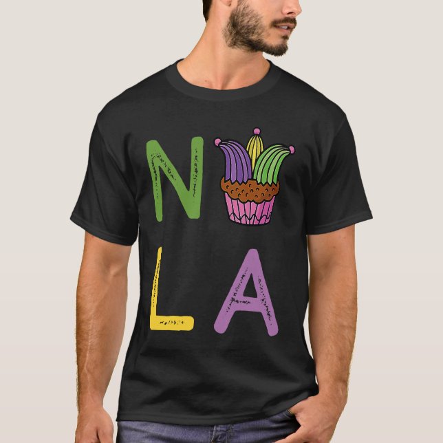Camiseta King Cake Mardi Gras New Orleans Parade Shenanigan (Frente)