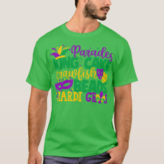 Camiseta King Cake Miçanga Mardi Gras TSirt