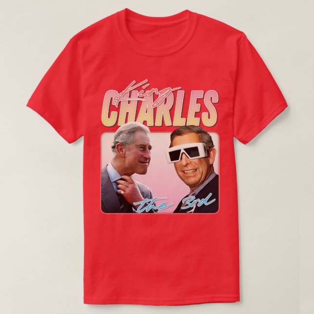 Camiseta King Charles Retro Aestético Fan Design 2 (Frente do Design)