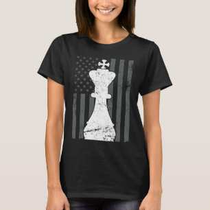 Camiseta King Chess Piece USA Flag Mens Womens Chess Playe