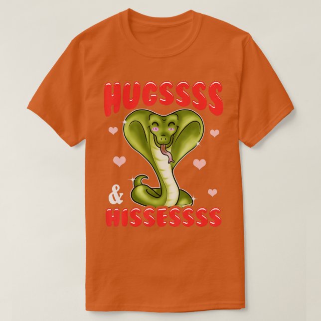Camiseta King Cobra Hissing Hugs e Hisses Cobra (Frente do Design)