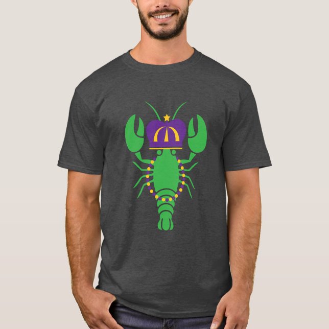 Camiseta King Crawfish Mardi Gras T-Shirt (Frente)
