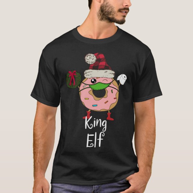 Camiseta King Elf Quarantine Christmas  Donut 2020 Meme Men (Frente)