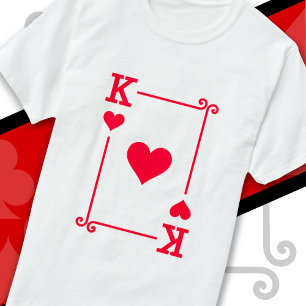 Camiseta King Hearts Card Costume Tocando Cartões Rei Coraç