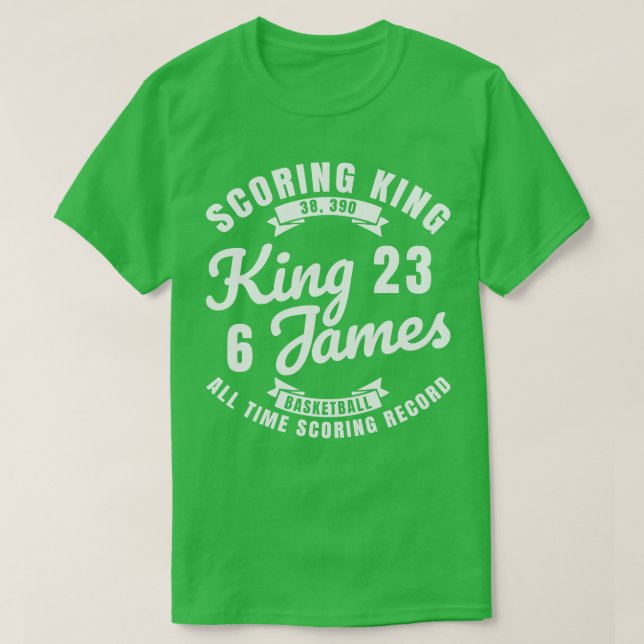 Camiseta King James The Scoring King Basball Texto Branco (Frente do Design)