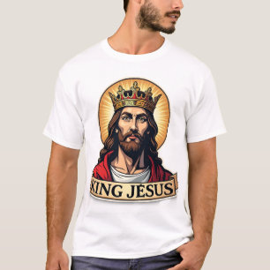 Camiseta King Jesus Banner Vintage Engraving 2
