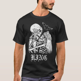 Camiseta King Kissing Skeletons in Love Skull Gift