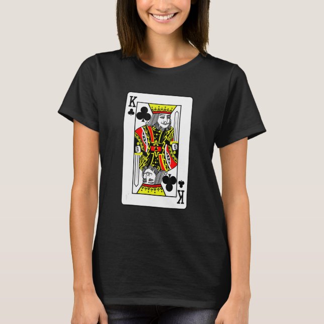 Camiseta King Of Clubs Poker Card Games Playing Cards Black (Frente)