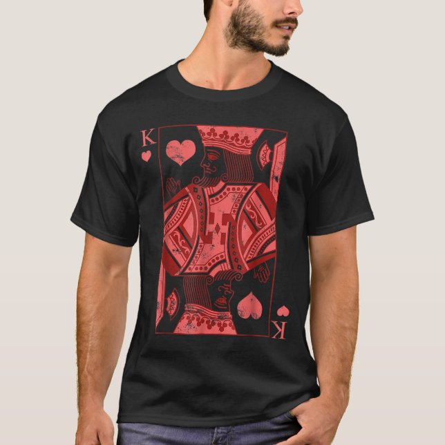 Camiseta King Of Hearts Valentines Day Cool V-day Couple Ma (Frente)