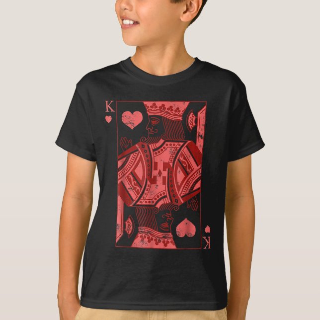 Camiseta King Of Hearts Valentines Day Cool V-day Couple Ma (Frente)