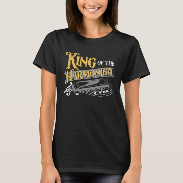 Camiseta King Of The Harmonica Player Harmonicist French Ha (Frente)